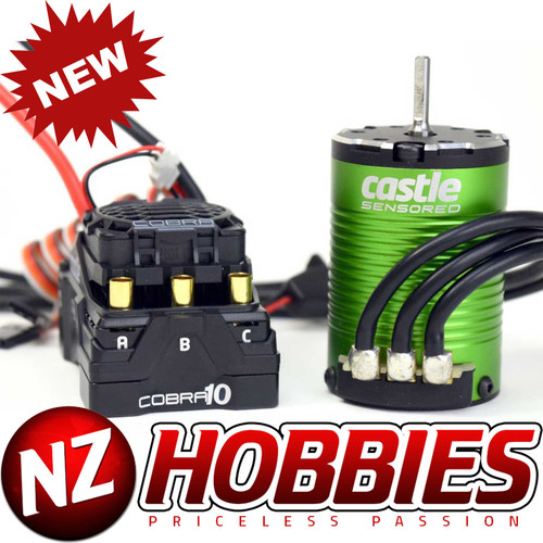 Castle Creations COBRA 10 6S MAX, 25.2V MAX, 8A PEAK BEC W/1406-7700KV SENSORED MOTOR