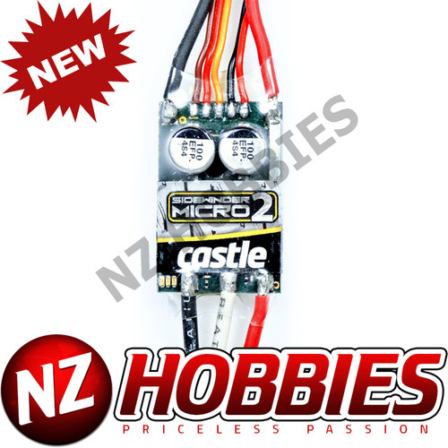 Castle Creations CSE010015000 1/18 Sidewinder Micro 2 ESC 12.6V 2A Peak BEC