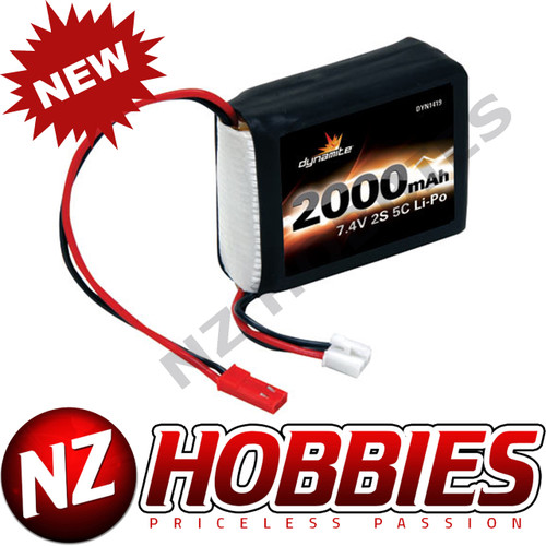 DYNAMITE 7.4V 2000mAh 2S 5C LiPo Receiver Pack : 1/8 # DYN1419