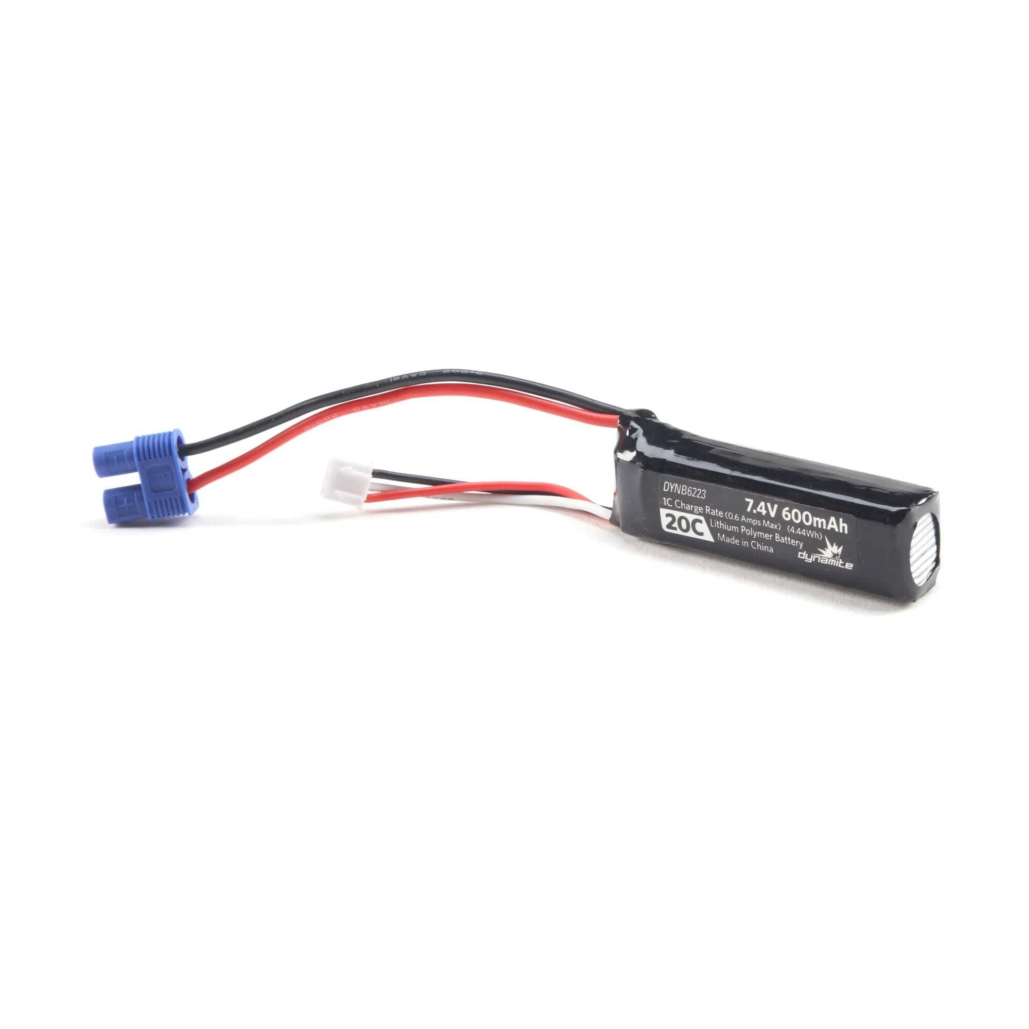 600mAh 7.4V 20C 2S LiPo Battery Pack with EC3 Plug (DYNB6223)