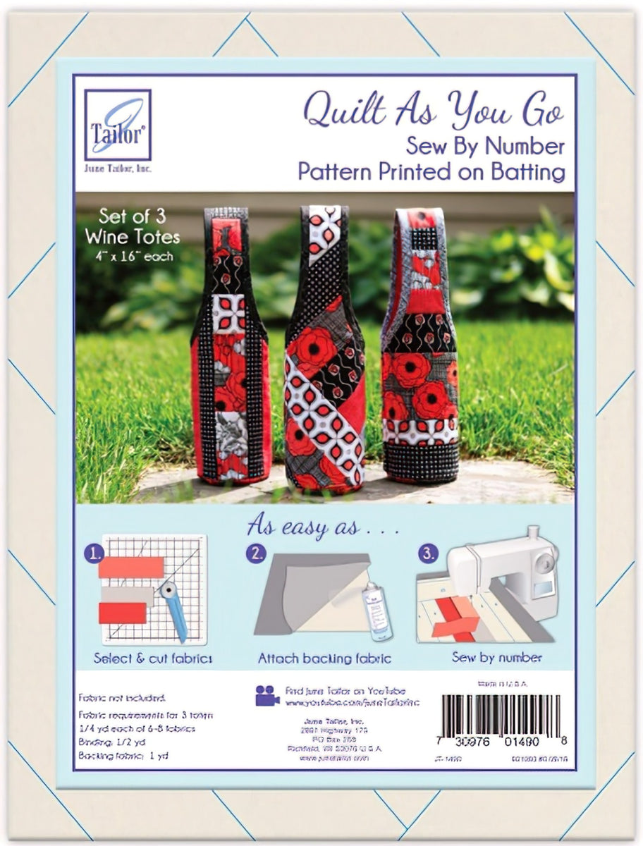 Wine Totes 3 pk Quilt As You Go by June Tailor