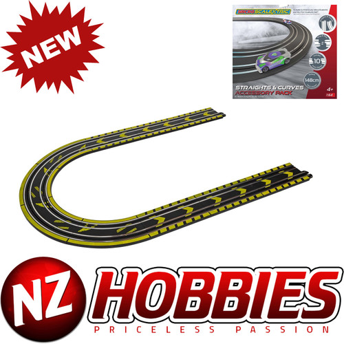 Scalextric G8045 Micro Scalextric Track Extension Pack Straights & Curves: 1/64