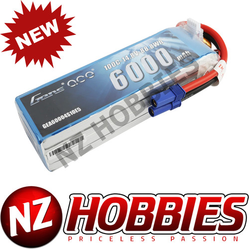 Gens Ace 6000mAh 14.8V 100C 4S1P LiPo w/ EC5 Plug - Shorty Pack