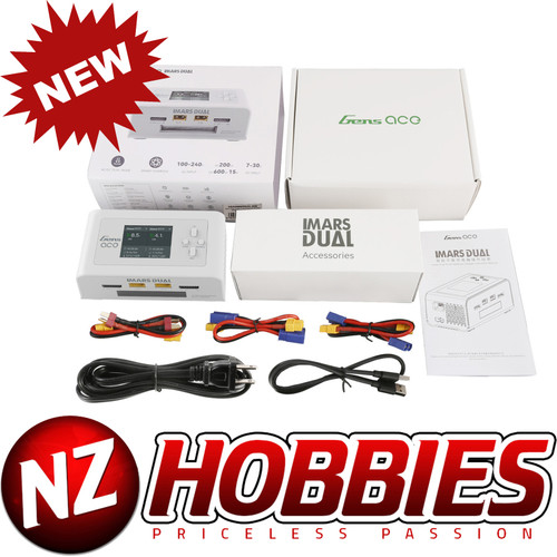 GensAce Imars Dual Channel AC200W/DC300Wx2 Balance Charger White