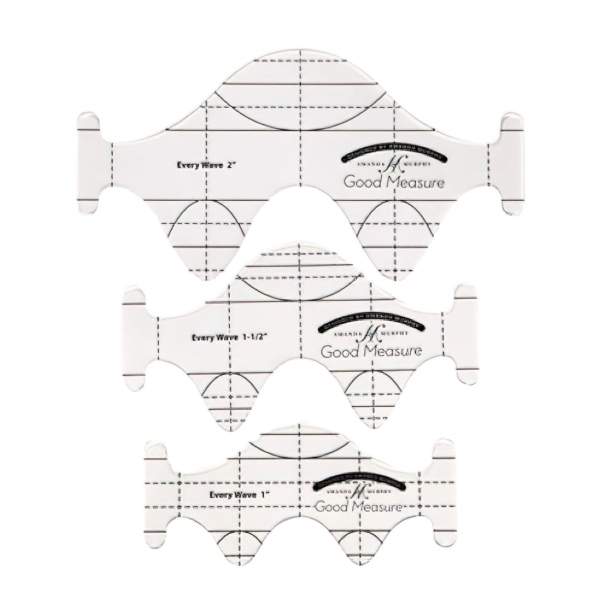 Good Measure - Low Shank Every Wave Set of 3 Quilting Templates by Amanda Murphy