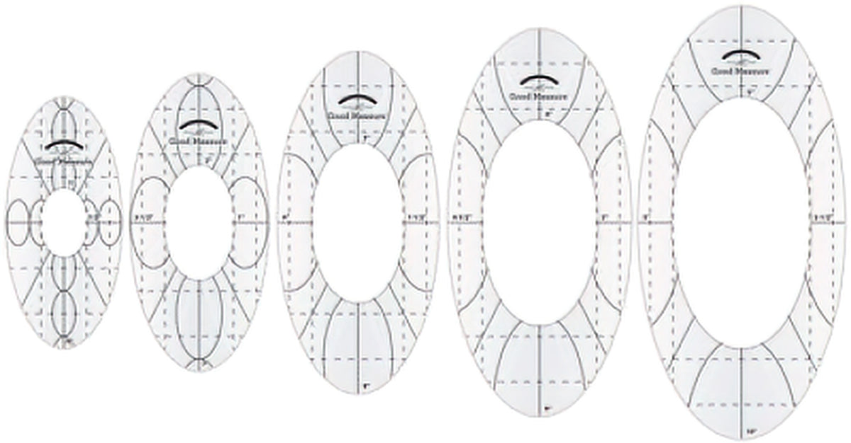 Good Measure - Low Shank Every Oval Set of 5 Quilting Templates by Amanda Murphy