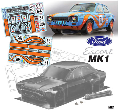 Team C Racing 1/10 Ford Escort Mk1 Gulf 190mm Clear Body Set