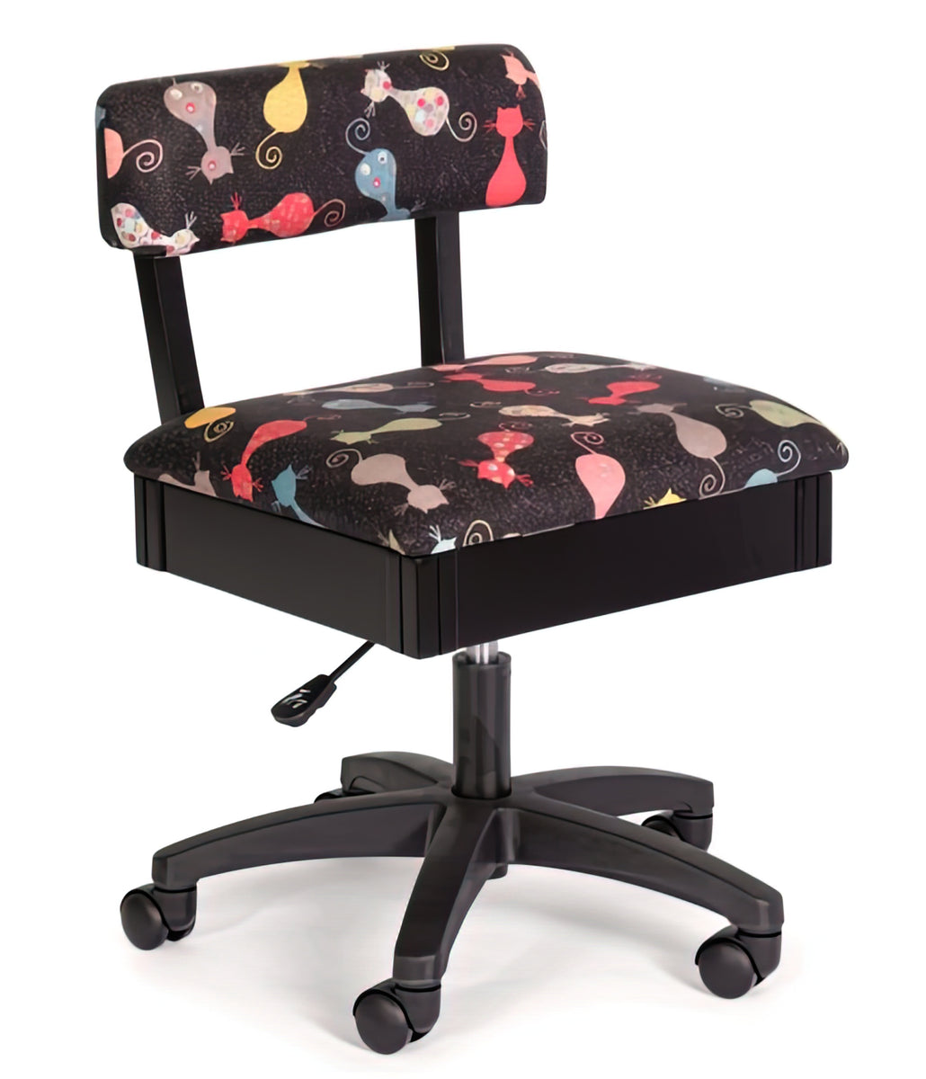 Arrow Adjustable Height Hydraulic Chair Cats Meow Black Drop Ship