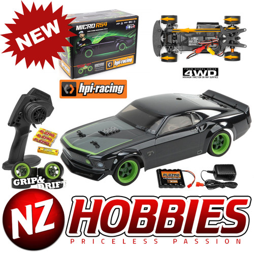 HPI 112468 MICRO RS4 '69 Ford Mustang RTR-X, 1/18 Scale w/ 2.4GHz Radio