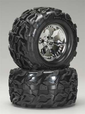 HPI4732 HPI Racing Mounted Pitch Forks Tire/Spike Monster Wheel Chrome