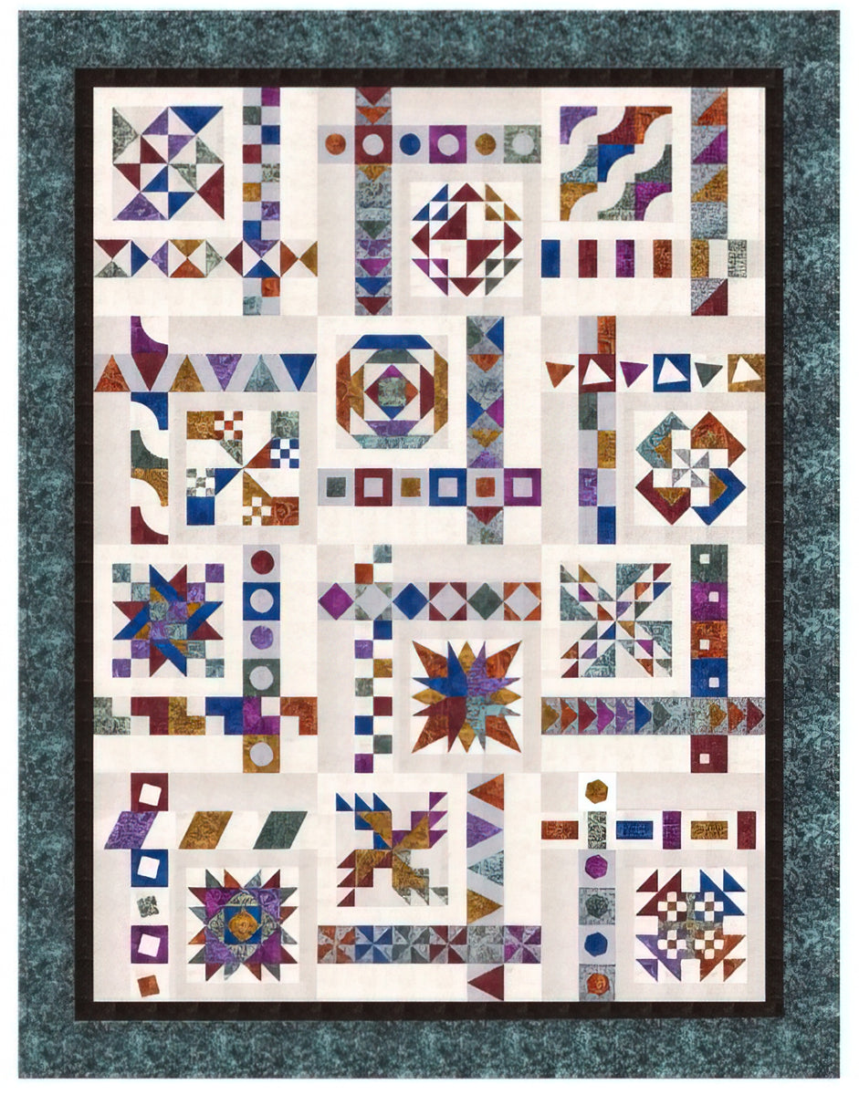 ILLUSIONS Blue BOM Fabric Kit with Northcott Banyan Batiks