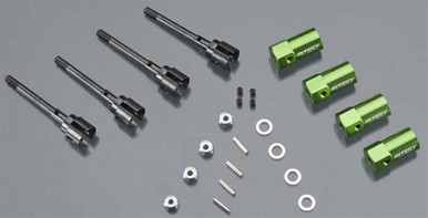 INTC23024GREEN Integy EXT + 15mm Axle/Wheel Hub Green Axial SCX-10