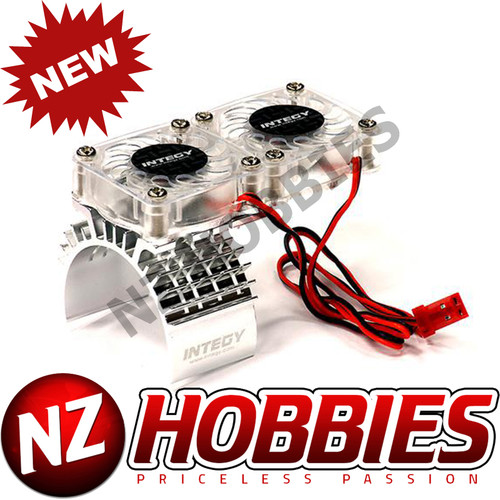 Integy Motor Heatsink + Twin Cooling Fan : Traxxas 1/10 Slash 4X4 # T8534SILVER