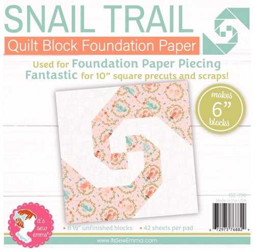 Snail Trail 6 inch Block Foundation Paper by Its Sew Emma