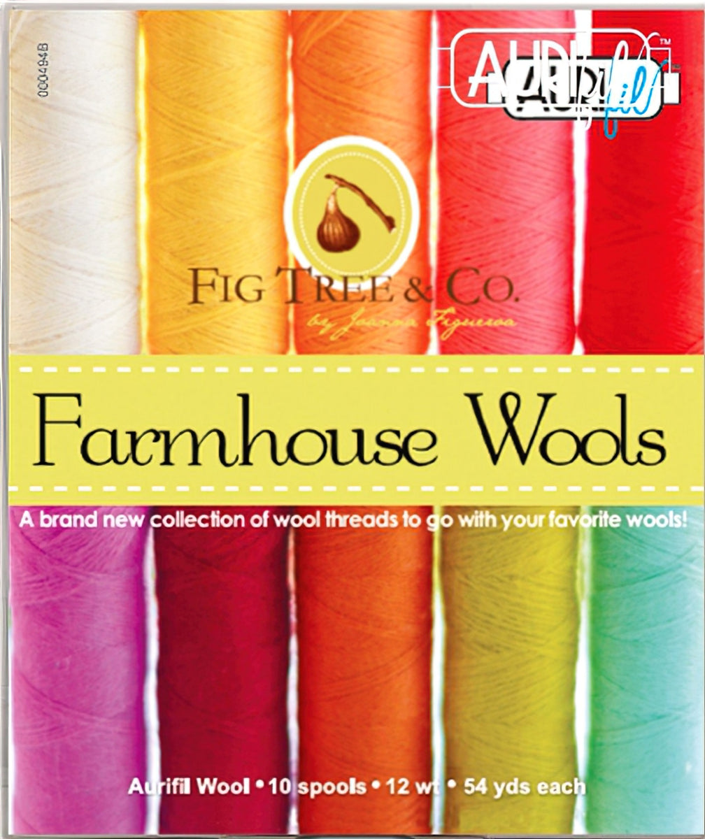 Aurifil - Farmhouse Wools Collection 10 Small Spools Wool by Farmhouse Woods
