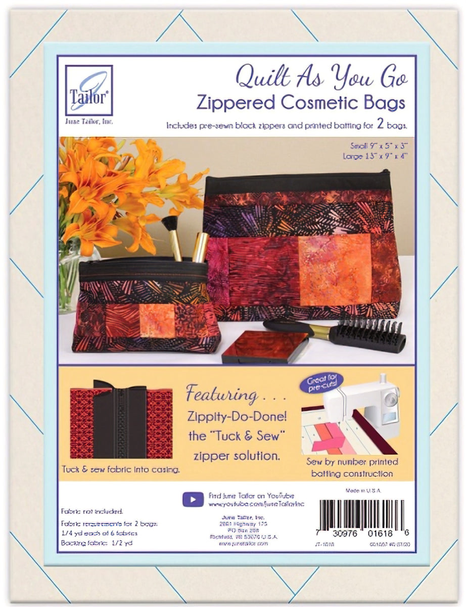 Zippity-Do-Done Black Cosmetic Bags Quilt As You Go by June Tailor