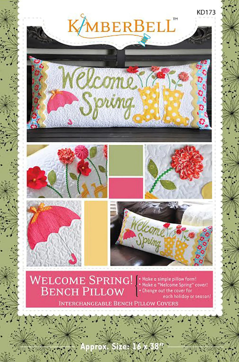 Welcome Spring Bench Pillow KimberBell Designs KD173