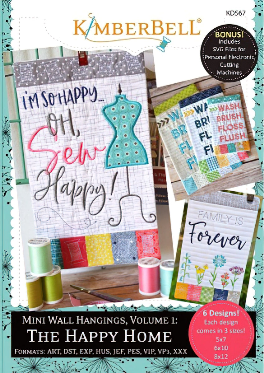 Mini Wall Hangings Volume 1 The Happy Home Embroidery CD by Kimberbell