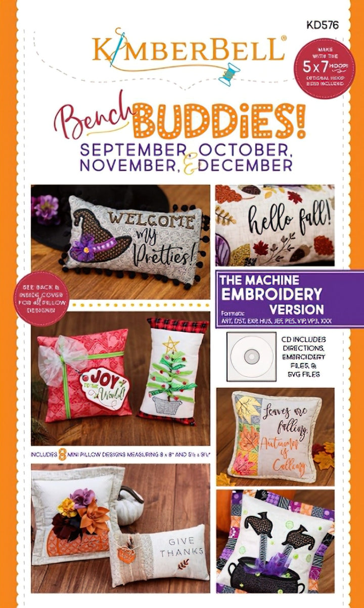 CD - Bench Buddies Series Sept - Oct - Nov - December Machine Embroidery CD by KimberBell Designs
