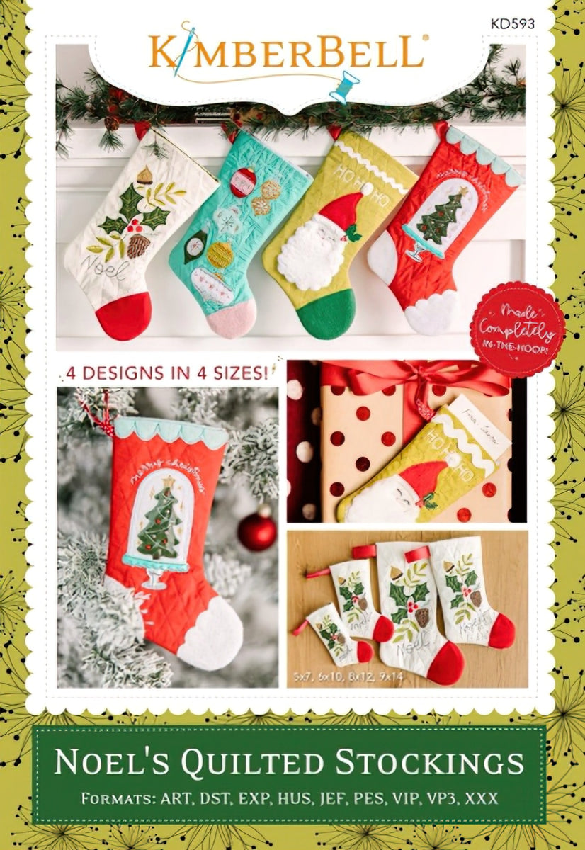 CD - Noel's Quilted Stockings Machine Embroidery CD by KimberBell Designs KD593