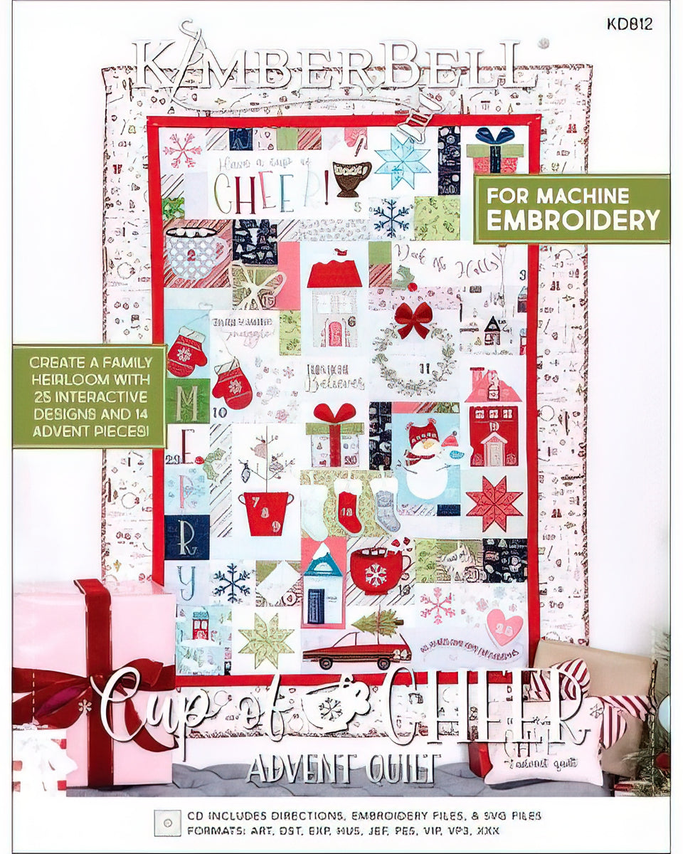 Cup of Cheer Advent Quilt - CD - Machine Embroidery by KimberBell