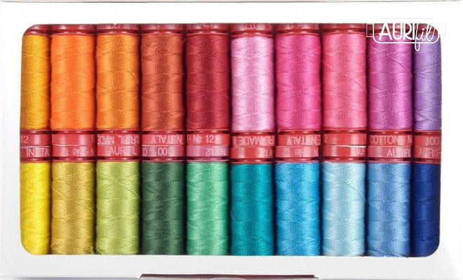 Aurifil - Glorious Kantha Collection by Kaffe Fassett & Liza Lucy 12wt 20 Small Spools