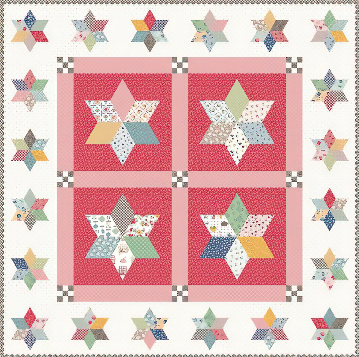 Riley Blake - Cook Book Pot Luck Stars Quilt Kit by Lori Holt - Does not include BOX