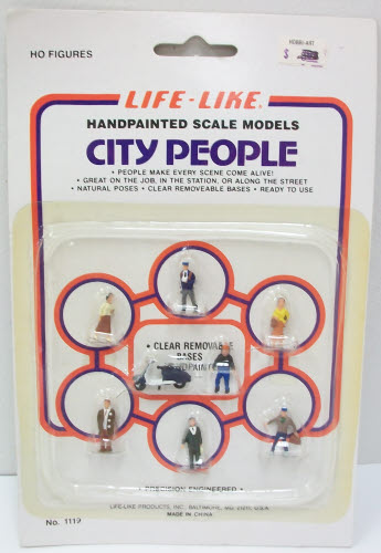 Life Like 1119 HO City People With Motorcycle HandpaintedFigures (Set of 8)