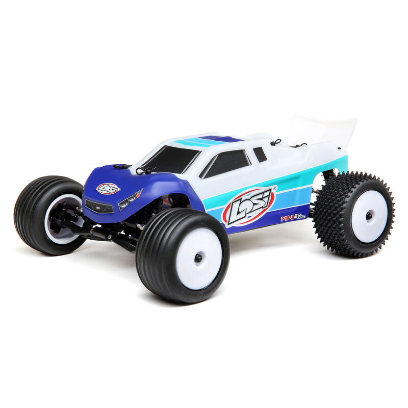 LOSI 1/18 Mini-T 2.0 2WD Stadium Truck Brushless RTR (Blue/White) (LOS01019T2)