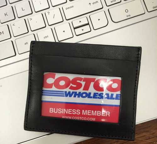 Men’s Leather Thin Slim Money Holder w/ 3 Credit Card, 1 ID Window & Cash Pocket