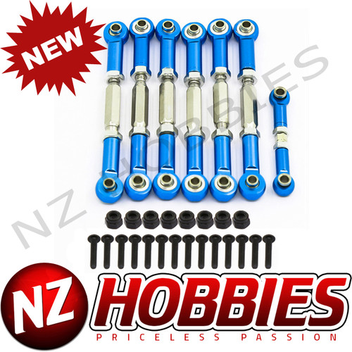 NZ 1/10 Aluminum Adjustable Turnbuckles Camber Links BLUE : Traxxas Slash 2WD/Rustler/Stampede