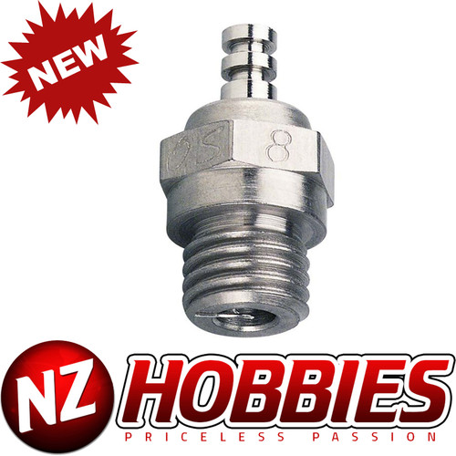O.S. 71608001 #8 Glow Plug Long Medium Air/Car OSMG2691