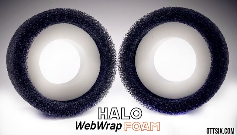 Team Ottsix Racing 1.9" HALO WebWrap Foams 3.4" OD - Yellow Dot (2)
