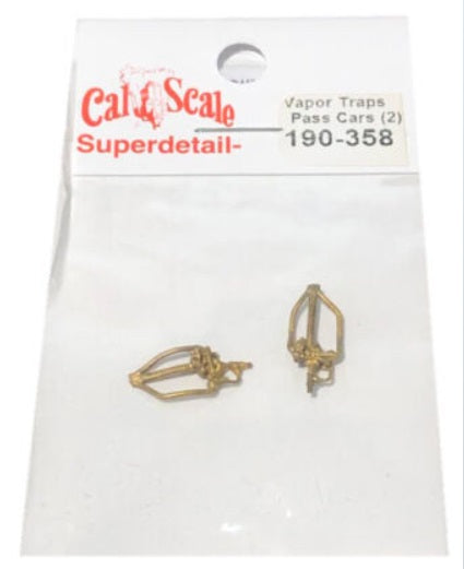 Cal Scale 190-358 HO Streamlined Cars Steam Brass Castings Heat Vapor Traps