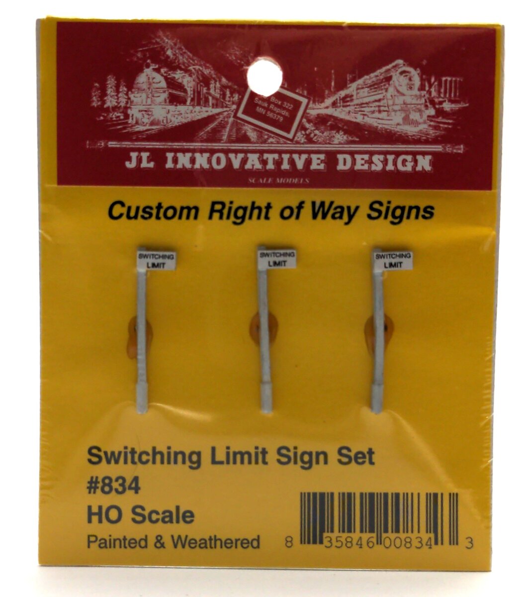JL Innovative Design 834 HO Custom Switching Limit Sign Set(Pack of 3)