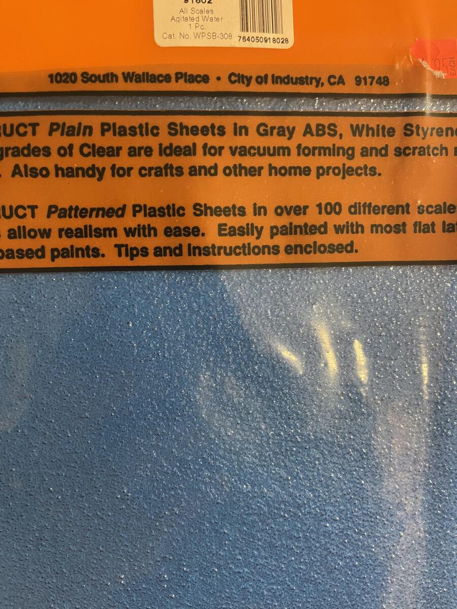 Plastruct 91802 6" x 9" Blue Agigated Water Sheet