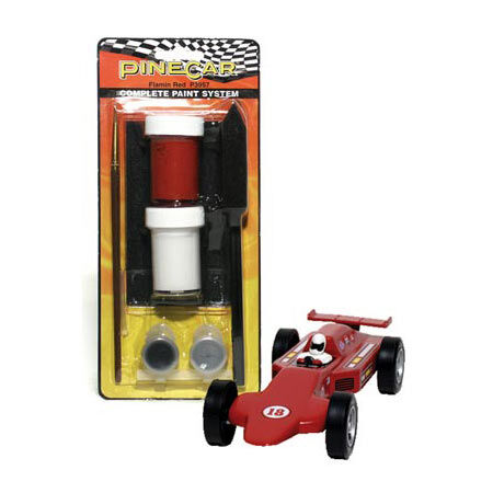 Pinecar Complete Paint System, Flamin' Red (PIN3957)