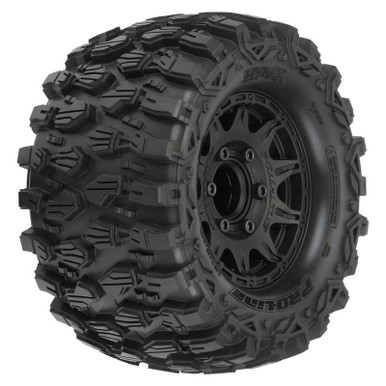 1/10 Hyrax Front/Rear 2.8" MT Tires Mounted 12mm Blk Raid (2) PRO1019010