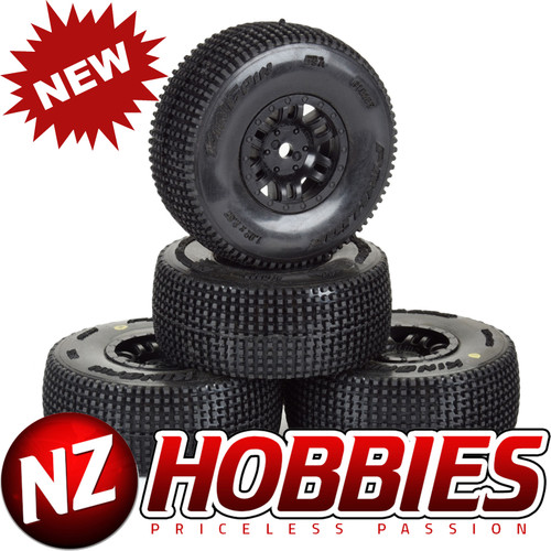 Proline 1/16 King Pin Front/Rear Tires MTD 12mm Black Split Six (4): MOJAVE GROM # PRO1028510