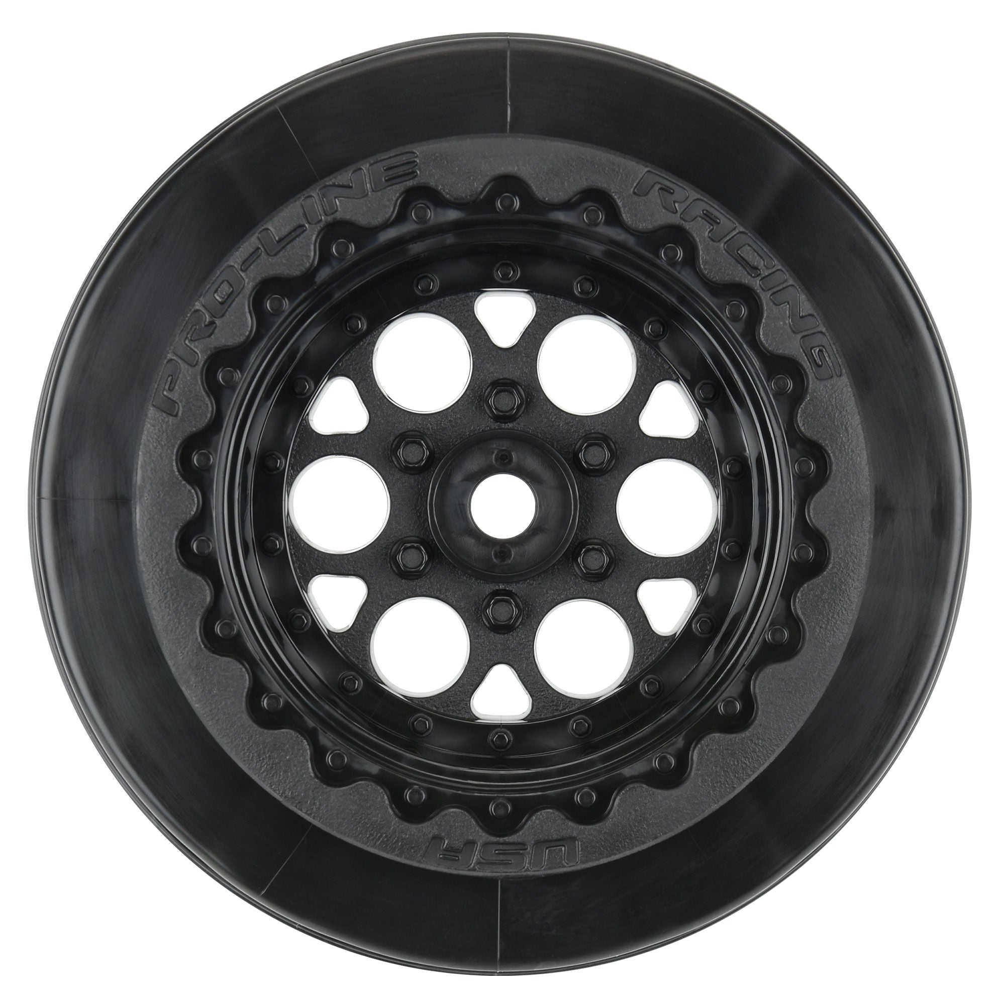 2.2"/3.0" Showtime SCT Wide Black Wheels with 12mm Hex for 1/10 Drag Car (2) (PRO279403)