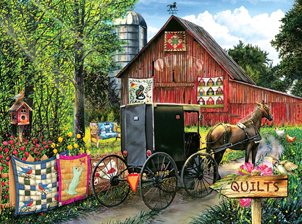 Puzzle - Amish Quilt Sale 1000pc puzzle