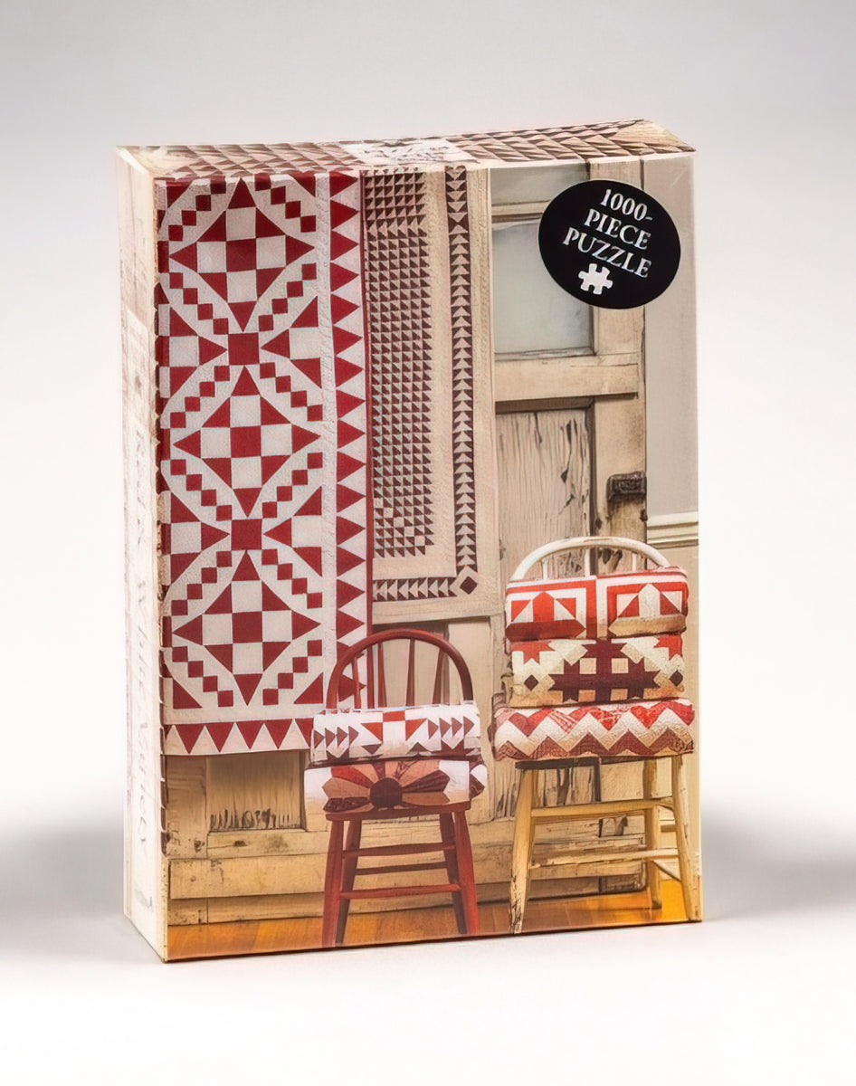 Puzzle - Red And White Quilt Puzzle 1000 pcs