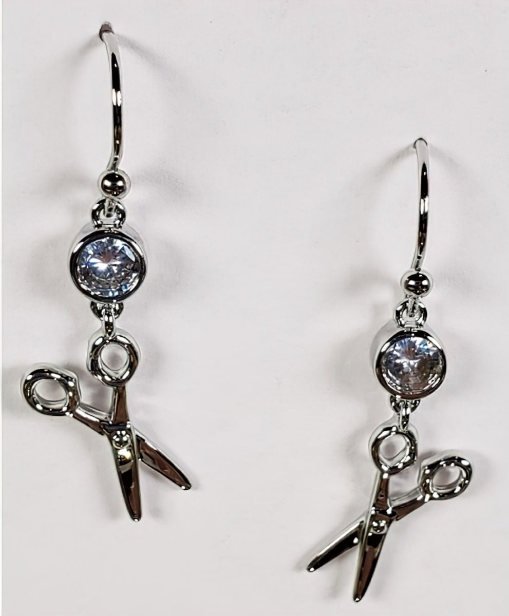 Scissor Drop Earring Silver by The Quilt Spot