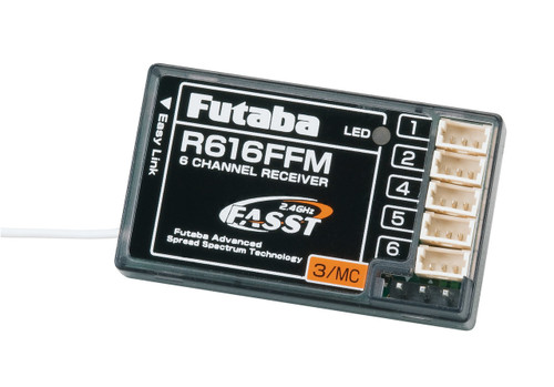 Futaba R616FFM 2.4GHz FASST Micro Park Flyer Rx 6Ch 18MZ 14SG 6EX # FUTL7626
