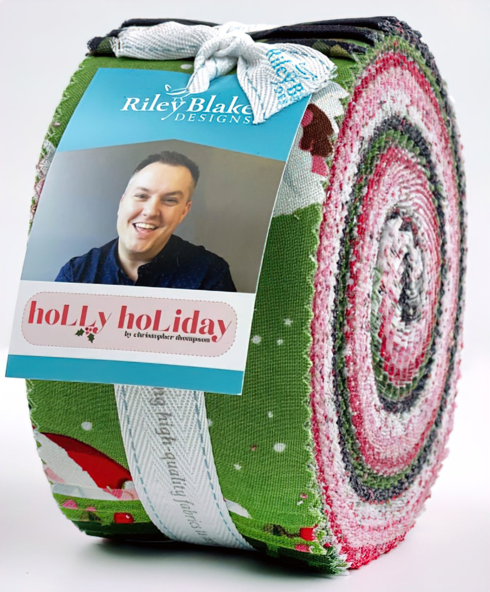 Riley Blake - Holly Holiday 2.5 Inch Rolie Polie by Christopher Thompson 40 pcs