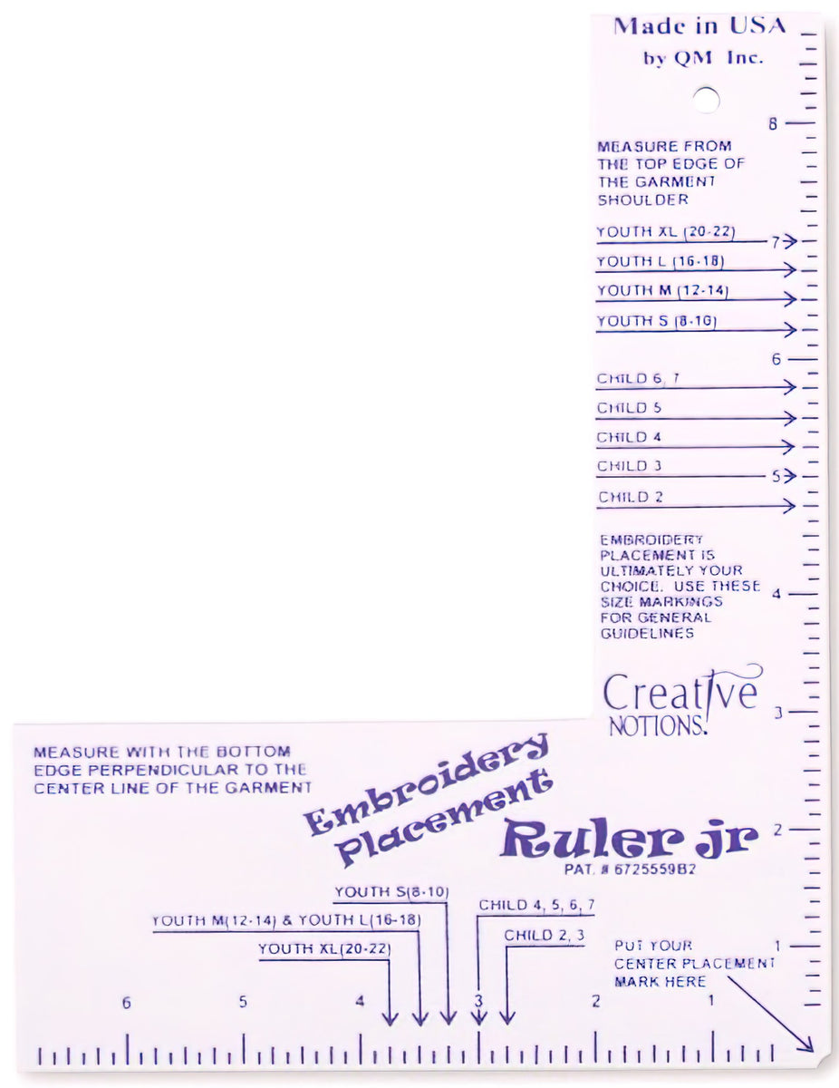 Ruler Jr - Embroidery Placement