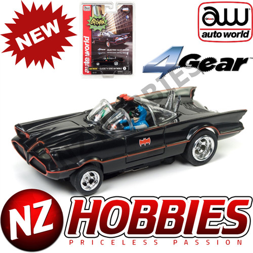 AUTO WORLD SC330 4Gear Batman TV Series 1966 Batmobile HO Slot Car