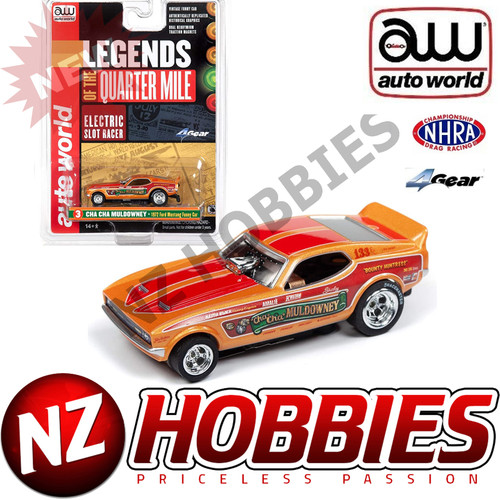 Auto World 4Gear R22 1972 Ford Mustang Cha-Cha Muldowney HO Electric Slot Car SC342