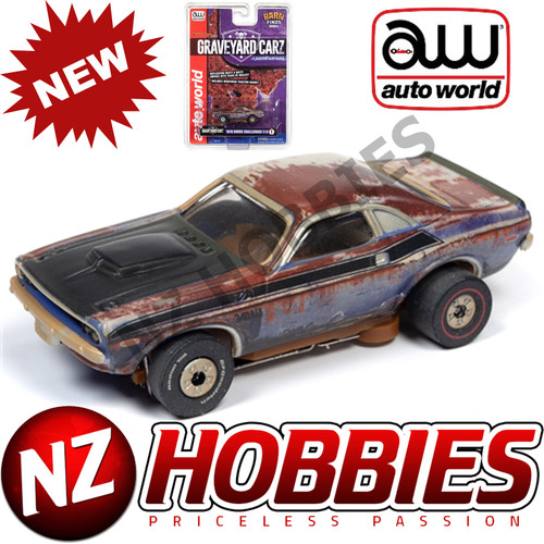 Auto World Thunderjet R26 1970 Dodge Challenger T/A (Graveyard Carz Theme) HO Scale Slot Car