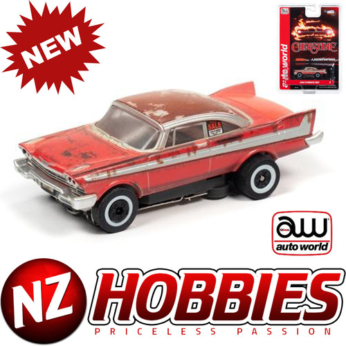 AUTO WORLD THUNDERJET 1958 PLYMOUTH FURY - CHRISTINE HO SCALE SLOT CAR